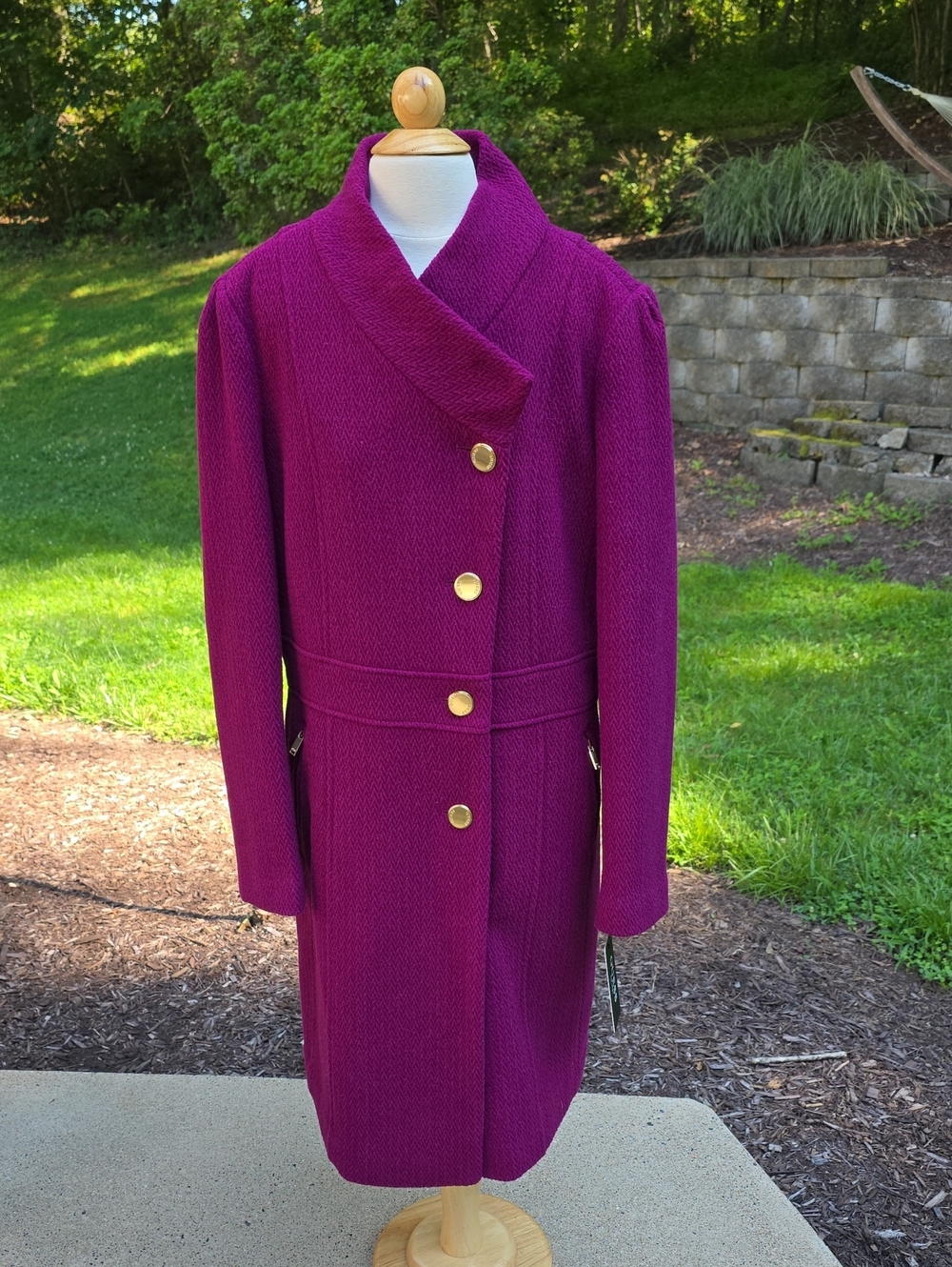 Guess Women's Trench Coat with Gold Buttons